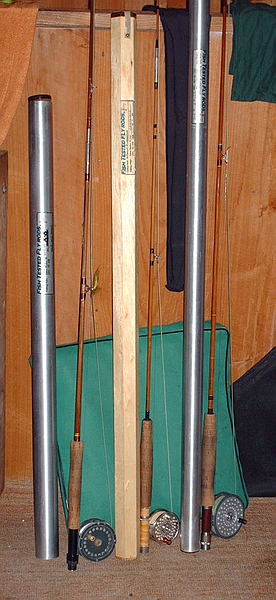 three bamboo rods